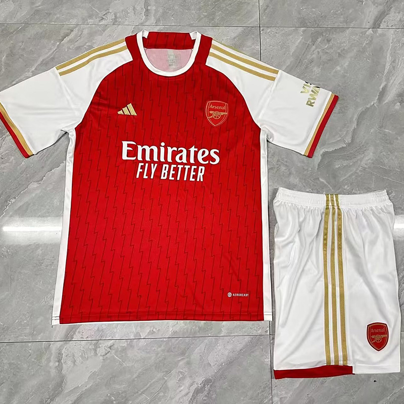 Men%27s 2023-2024 Club Adidas Arsenal home blank Soccer Jersey with shorts->2023 mlb all-star->MLB Jersey